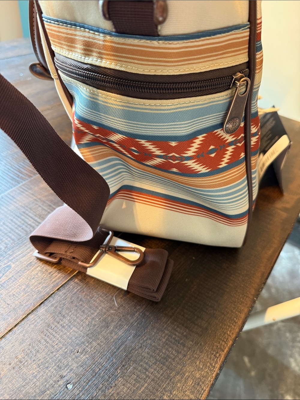 NEW WITH TAGS Pendleton Aztec Stripe Travel Tote Bag - Mojave Desert - Picture 5 of 9